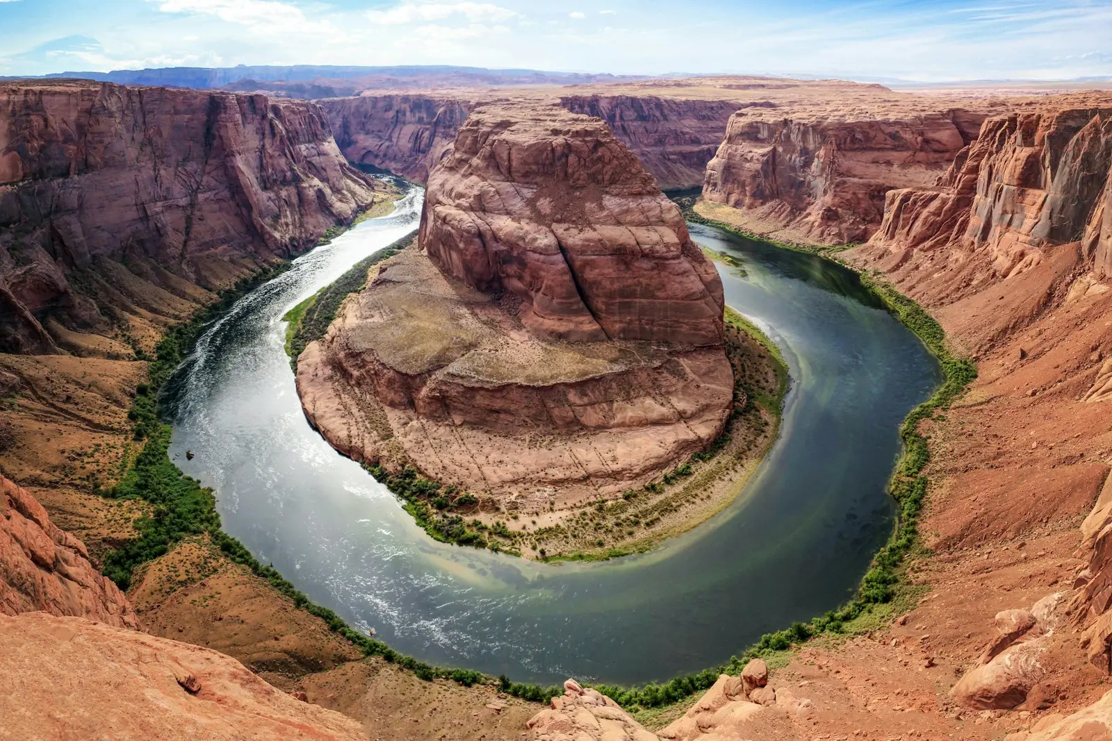 Horseshoe Bend bij Page in Arizona vanaf de rand gezien