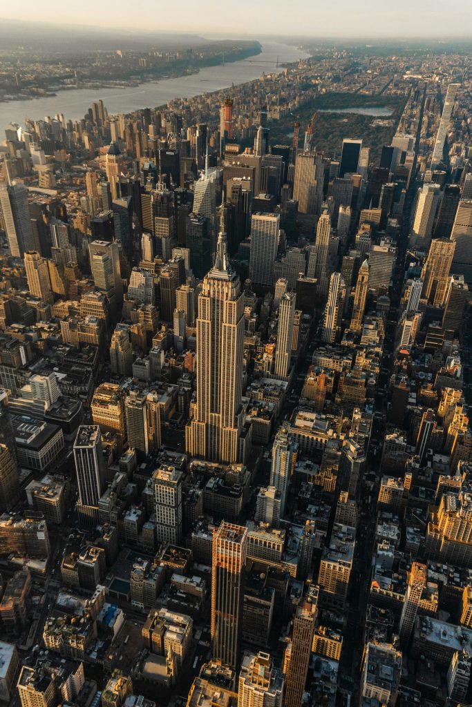 Luchtfoto van Midtown Manhattan met het Empire State Building