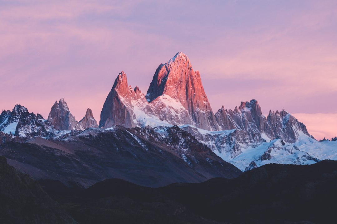 Bergen in Patagonië met een meer op de voorgrond